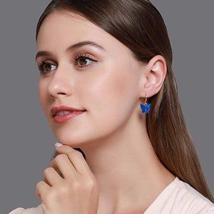 Brandy Melville Blue Acrylic Butterfly Earrings